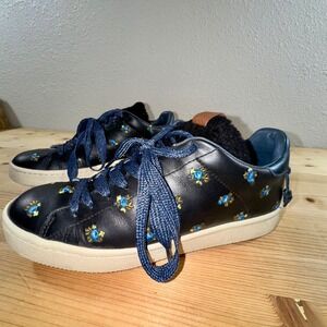 Coach Floral Applique Leather Sneakers Fashion Sneakers Size 7.5
